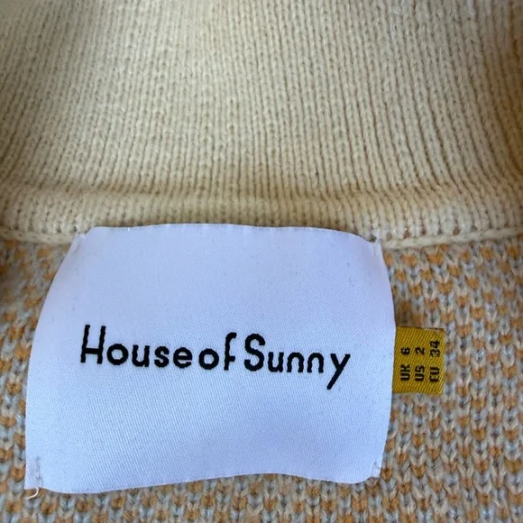 House of Sunny Cream and Yellow Speckled Knit Cardigan - Picture 4 of 4